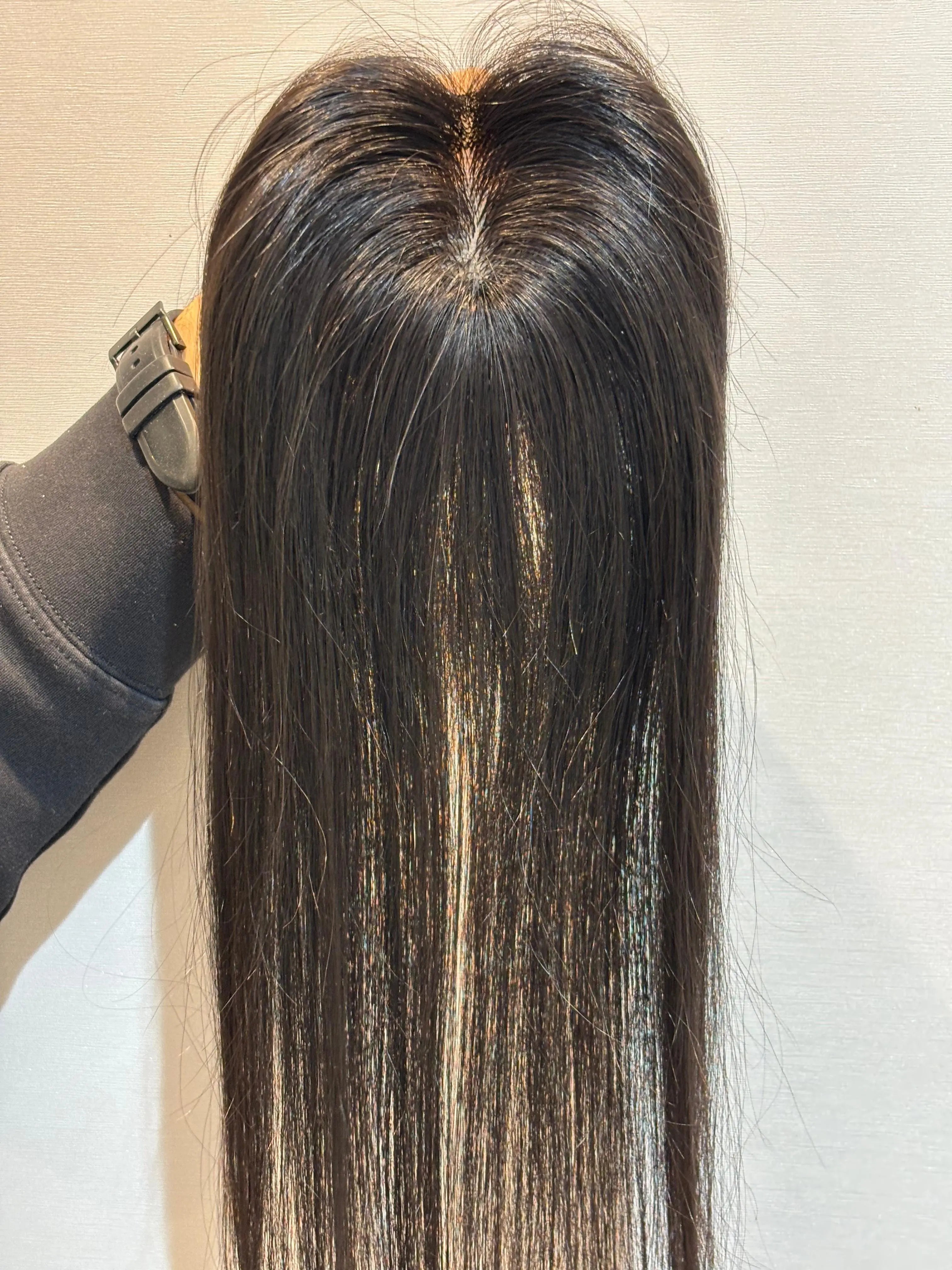 Hair Topper for Thinning Crown | Silk Base | Natural Black | Straight | Remy Hair India Hair Extensions Luxe