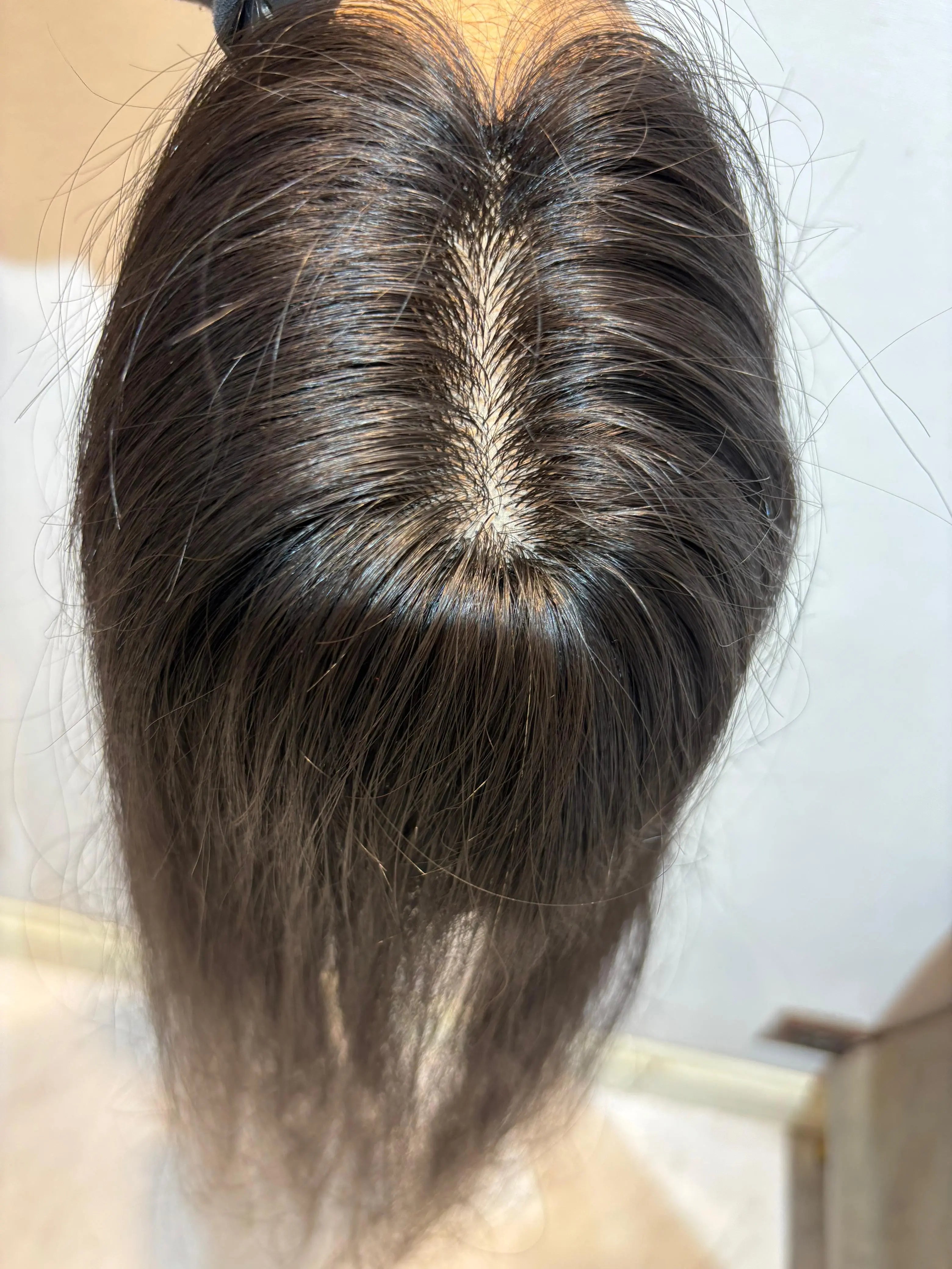 Hair Topper for Postpartum Hair Loss | Silk Base | Natural Black | Straight | Remy Hair India Hair Extensions Luxe