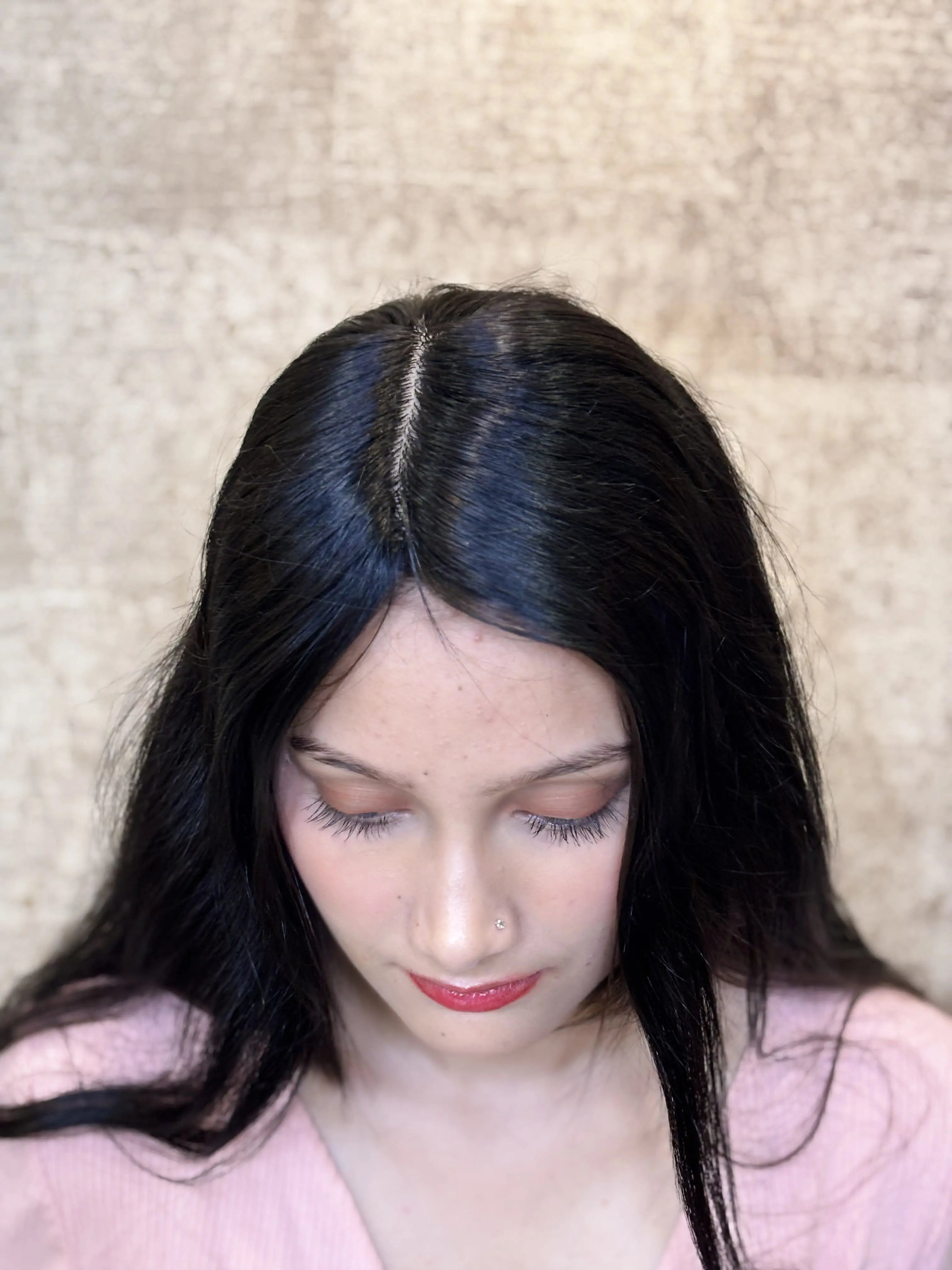 Hair Topper for Postpartum Hair Loss | Silk Base | Natural Black | Straight | Remy Hair India Hair Extensions Luxe
