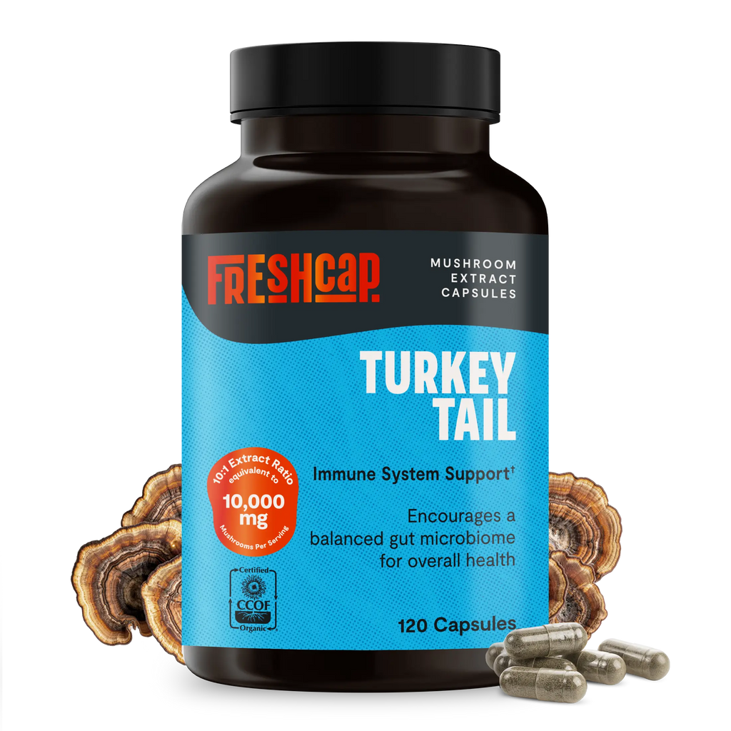 Organic Turkey Tail Mushroom Capsules FreshCap Mushrooms