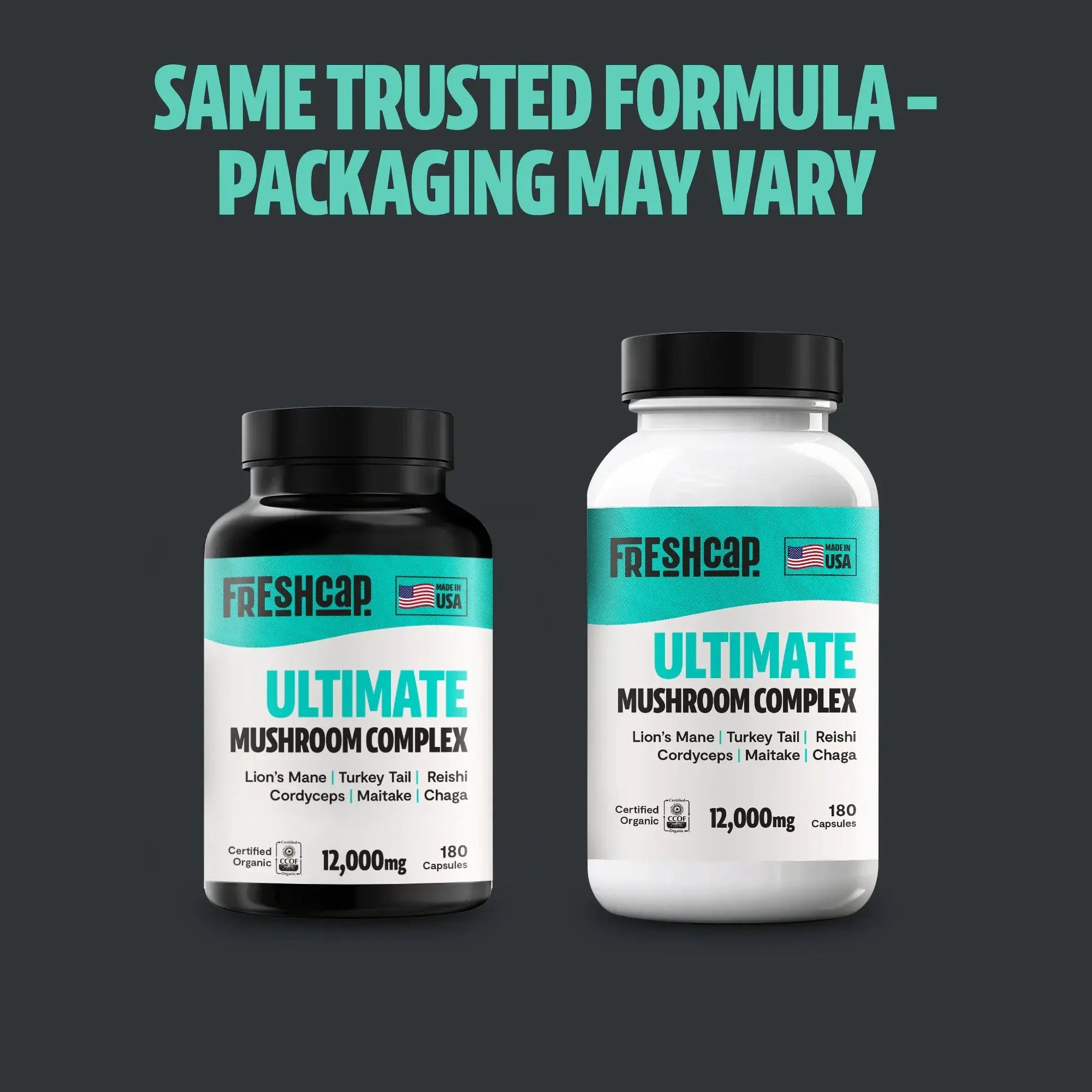 Organic Mushroom Complex Supplement Capsules FreshCap Mushrooms