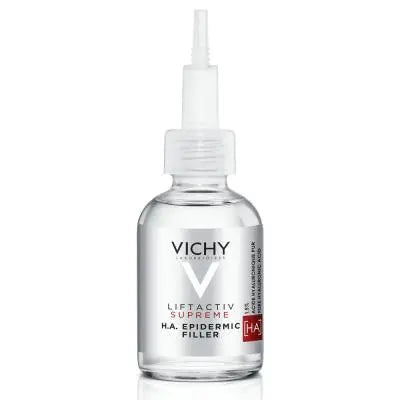 Vichy LiftActiv Supreme H.A. Epidermic Filler: Advanced Anti-Wrinkle Face & Eye Serum - Deeply Hydrating, Reduces Fine Lines, Hypoallergenic, 1.01 fl oz Beauty Care Bag